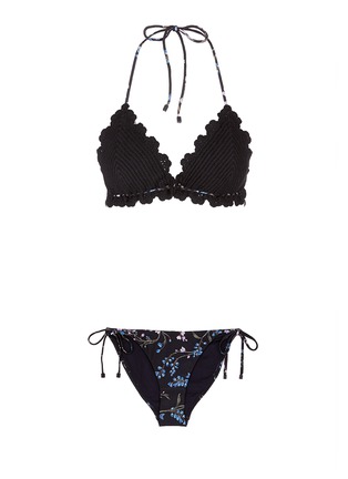 Main View - Click To Enlarge - ZIMMERMANN - 'Paradiso Crochet' floral print bikini set