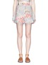 Main View - Click To Enlarge - ZIMMERMANN - 'Mercer Flutter Frill' floral print cotton-linen shorts