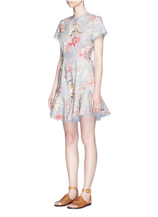 Front View - Click To Enlarge - ZIMMERMANN - 'Mercer Flutter' cutout back floral print dress