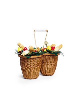 Figure View - Click To Enlarge - CHARLOTTE OLYMPIA - 'Fruit Basket' wicker bag with tropical ornaments