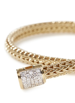 Detail View - Click To Enlarge - JOHN HARDY - ‘Classic Chain’ 18K Gold Diamond Pavé Extra Small Bracelet — Size US