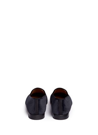 Back View - Click To Enlarge - STUBBS & WOOTTON - 'Martini' embroidered velvet slip-ons