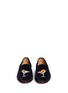 Front View - Click To Enlarge - STUBBS & WOOTTON - 'Martini' embroidered velvet slip-ons