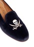 Detail View - Click To Enlarge - STUBBS & WOOTTON - 'Jolly Roger Skull' embroidered velvet slip-ons