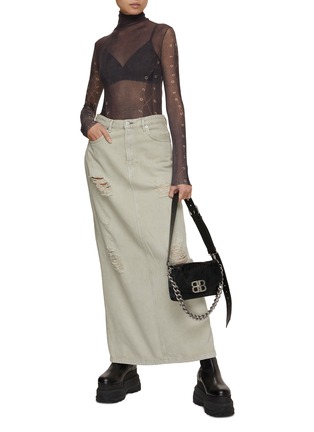 Figure View - Click To Enlarge - ACNE STUDIOS - Ripped Denim Maxi Skirt