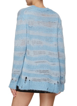 Back View - Click To Enlarge - ACNE STUDIOS - Distressed Striped Sweater