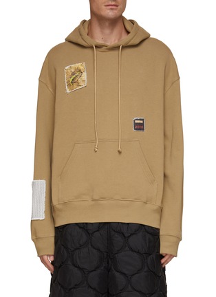 Main View - Click To Enlarge - SONG FOR THE MUTE - Stitched Patchwork Hoodie