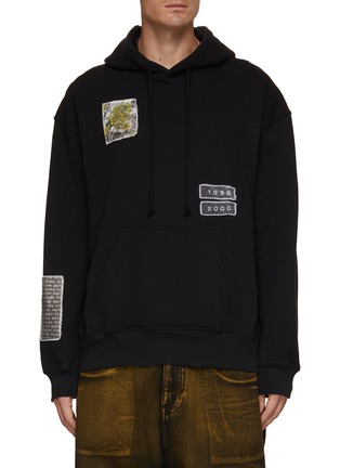 Main View - Click To Enlarge - SONG FOR THE MUTE - Stitched Patchwork Hoodie