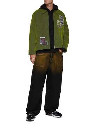 Figure View - Click To Enlarge - SONG FOR THE MUTE - Stitched Patchwork Hoodie