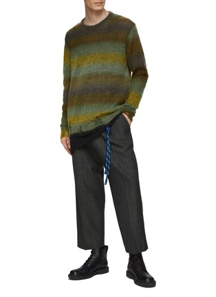 Figure View - Click To Enlarge - SONG FOR THE MUTE - Glen Check Wool Cropped Pants