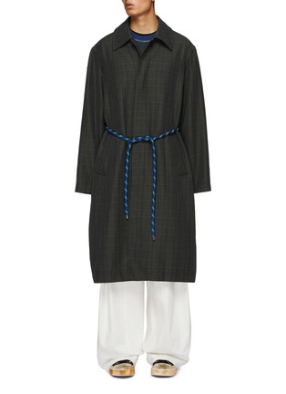 Main View - Click To Enlarge - SONG FOR THE MUTE - Check-Pattern Mac Coat
