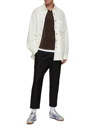 Figure View - Click To Enlarge - SONG FOR THE MUTE - Detachable Rope Cropped Pleated Pants