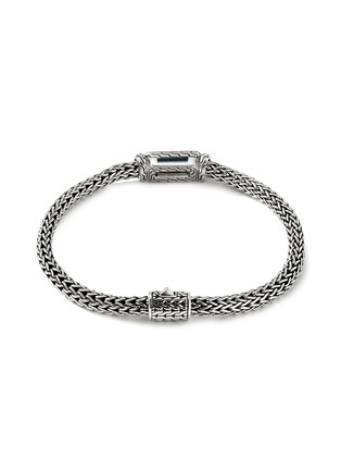 Back View - Click To Enlarge - JOHN HARDY - ‘Classic Chain’ Silver London Blue Topaz Extra Small Chain Bracelet — Size UM