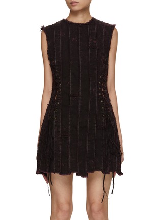 Main View - Click To Enlarge - ACNE STUDIOS - Striped Lace Up Denim Dress