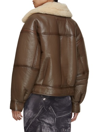 Back View - Click To Enlarge - ACNE STUDIOS - Shearling Leather Biker Jacket