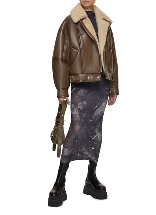 Figure View - Click To Enlarge - ACNE STUDIOS - Shearling Leather Biker Jacket
