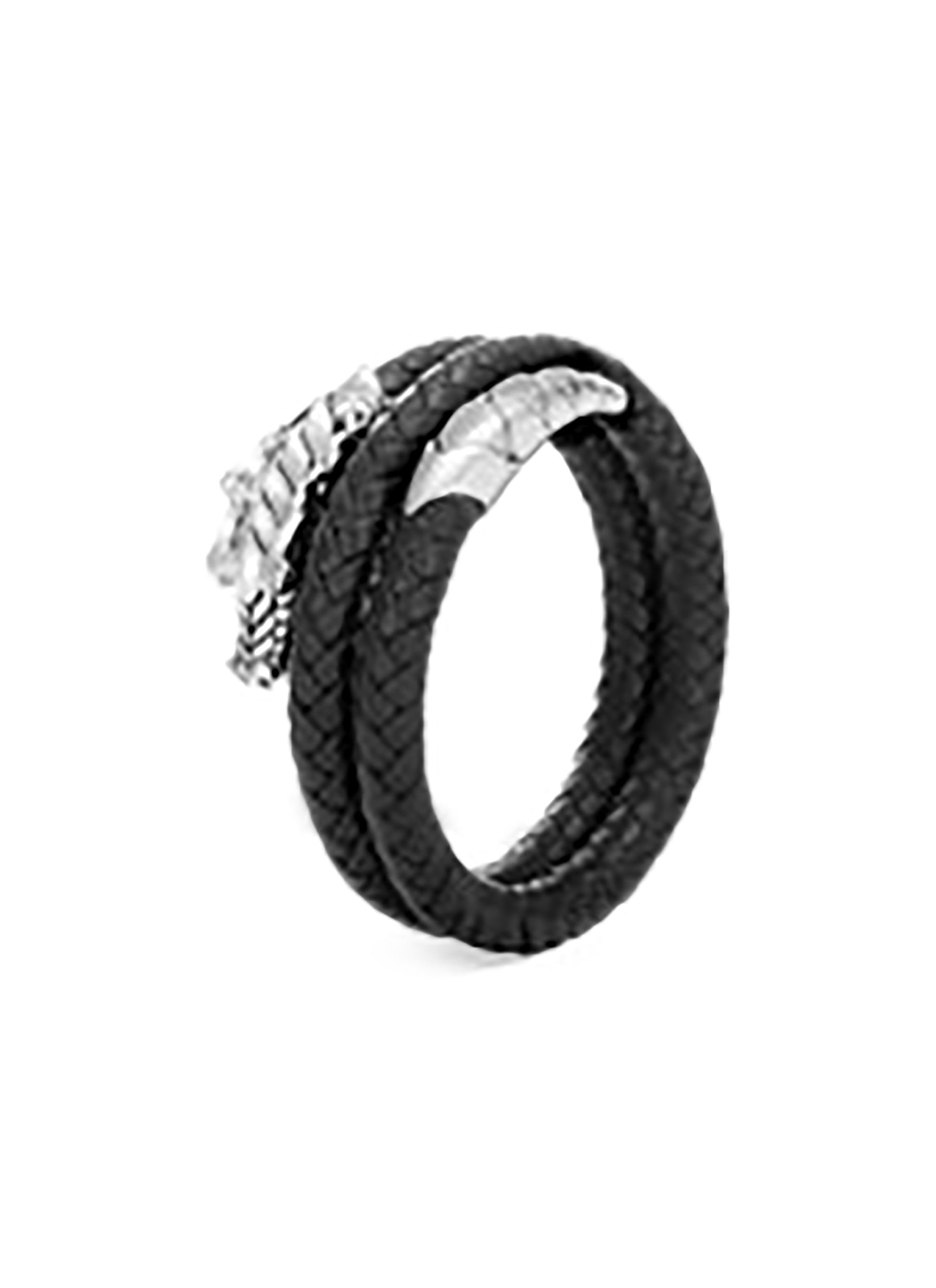 JOHN HARDY | ‘Legends Naga’ Woven Leather Silver Sapphire Double Coil  Bracelet — Size M-L | Women | Lane Crawford - Shop Designer Brands Online
