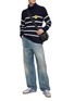 Figure View - Click To Enlarge - JOSHUA’S - Smiley Face Knit Patch Fisherman Sweater