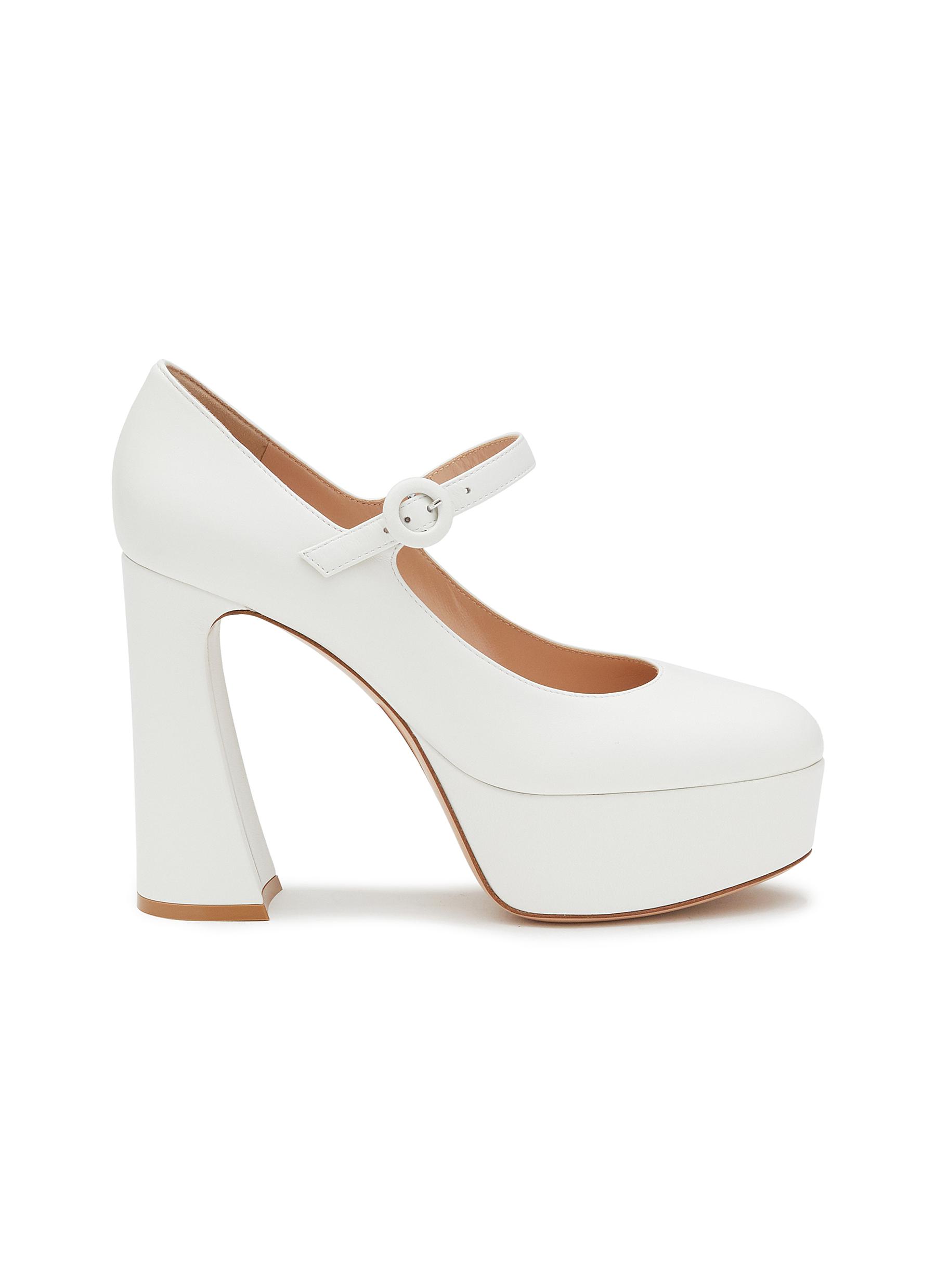 GIANVITO ROSSI 170 LEATHER PLATFORM MARY JANE PUMPS