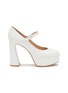 Main View - Click To Enlarge - GIANVITO ROSSI - 170 Leather Platform Mary Jane Pumps