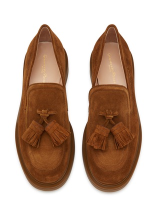 Detail View - Click To Enlarge - GIANVITO ROSSI - Suede Tasselled Loafers