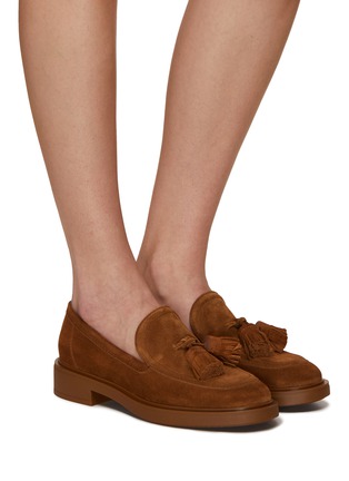 Figure View - Click To Enlarge - GIANVITO ROSSI - Suede Tasselled Loafers