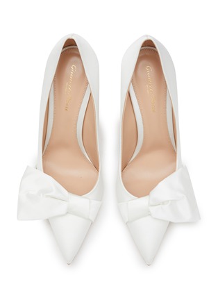 Detail View - Click To Enlarge - GIANVITO ROSSI - 85 Half Bow Satin Pumps