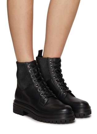Figure View - Click To Enlarge - GIANVITO ROSSI - Martis Leather Combat Boots