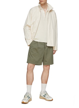 Figure View - Click To Enlarge - SOLID HOMME - Cotton Nylon Blend Drawstring Shorts