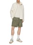 Figure View - Click To Enlarge - SOLID HOMME - Cotton Nylon Blend Drawstring Shorts