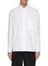 Main View - Click To Enlarge - SOLID HOMME - Logo Embroidered Back Cotton Shirt