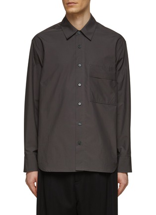 Main View - Click To Enlarge - SOLID HOMME - Logo Embroidered Shirt