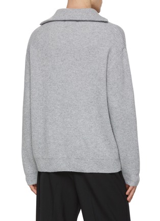 Back View - Click To Enlarge - SOLID HOMME - High Neck Half Zip Sweater