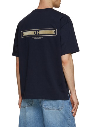 Back View - Click To Enlarge - SOLID HOMME - Chest Patch Logo Embroidered T-Shirt