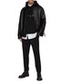Figure View - Click To Enlarge - SOLID HOMME - Slogan Embroidery Hoodie