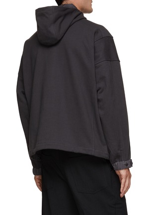 Back View - Click To Enlarge - SOLID HOMME - Half Button Chest Pocket Hoodie