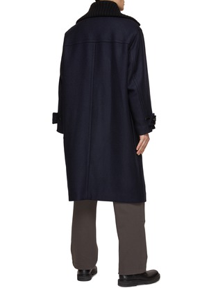 Back View - Click To Enlarge - SOLID HOMME - Knitted Collar Duffle Coat