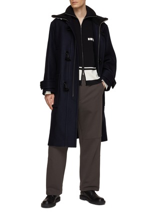 Figure View - Click To Enlarge - SOLID HOMME - Knitted Collar Duffle Coat