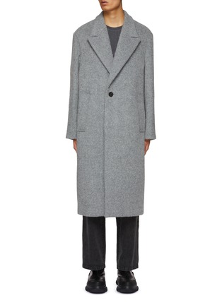 Main View - Click To Enlarge - SOLID HOMME - Single Breasted Hairy Texture Coat
