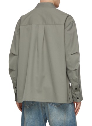 Back View - Click To Enlarge - SOLID HOMME - Oversized Pocket Shirt