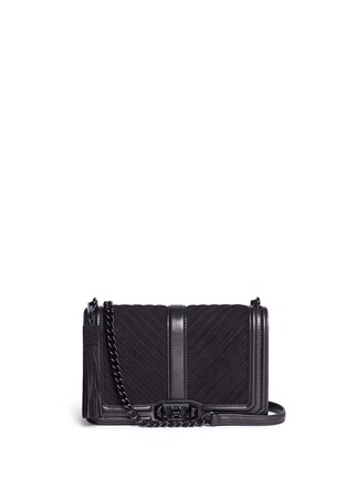 Main View - Click To Enlarge - REBECCA MINKOFF - 'Love' quilted suede flap leather crossbody bag