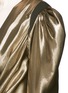 Detail View - Click To Enlarge - SAINT LAURENT - Asymmetric ruched puff shoulder lamé dress
