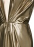Detail View - Click To Enlarge - SAINT LAURENT - Asymmetric ruched puff shoulder lamé dress