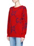 Front View - Click To Enlarge - GUCCI - 'GucciGhost' intarsia wool sweater