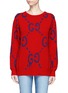 Main View - Click To Enlarge - GUCCI - 'GucciGhost' intarsia wool sweater
