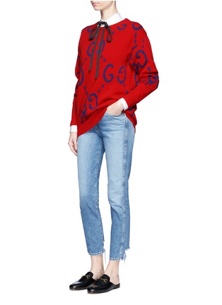 Figure View - Click To Enlarge - GUCCI - 'GucciGhost' intarsia wool sweater