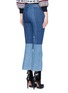 Back View - Click To Enlarge - ALEXANDER MCQUEEN - Patchwork cropped flared denim pants