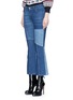 Front View - Click To Enlarge - ALEXANDER MCQUEEN - Patchwork cropped flared denim pants