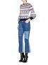 Figure View - Click To Enlarge - ALEXANDER MCQUEEN - Patchwork cropped flared denim pants
