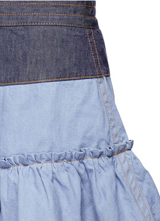 Detail View - Click To Enlarge - MARC JACOBS - Colourblock ruffle denim skirt